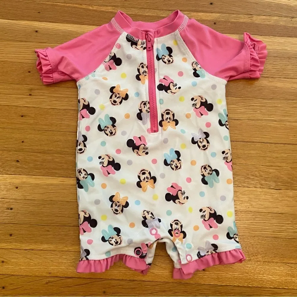 Disney Baby Minnie Mouse white/pink one piece bathing suit